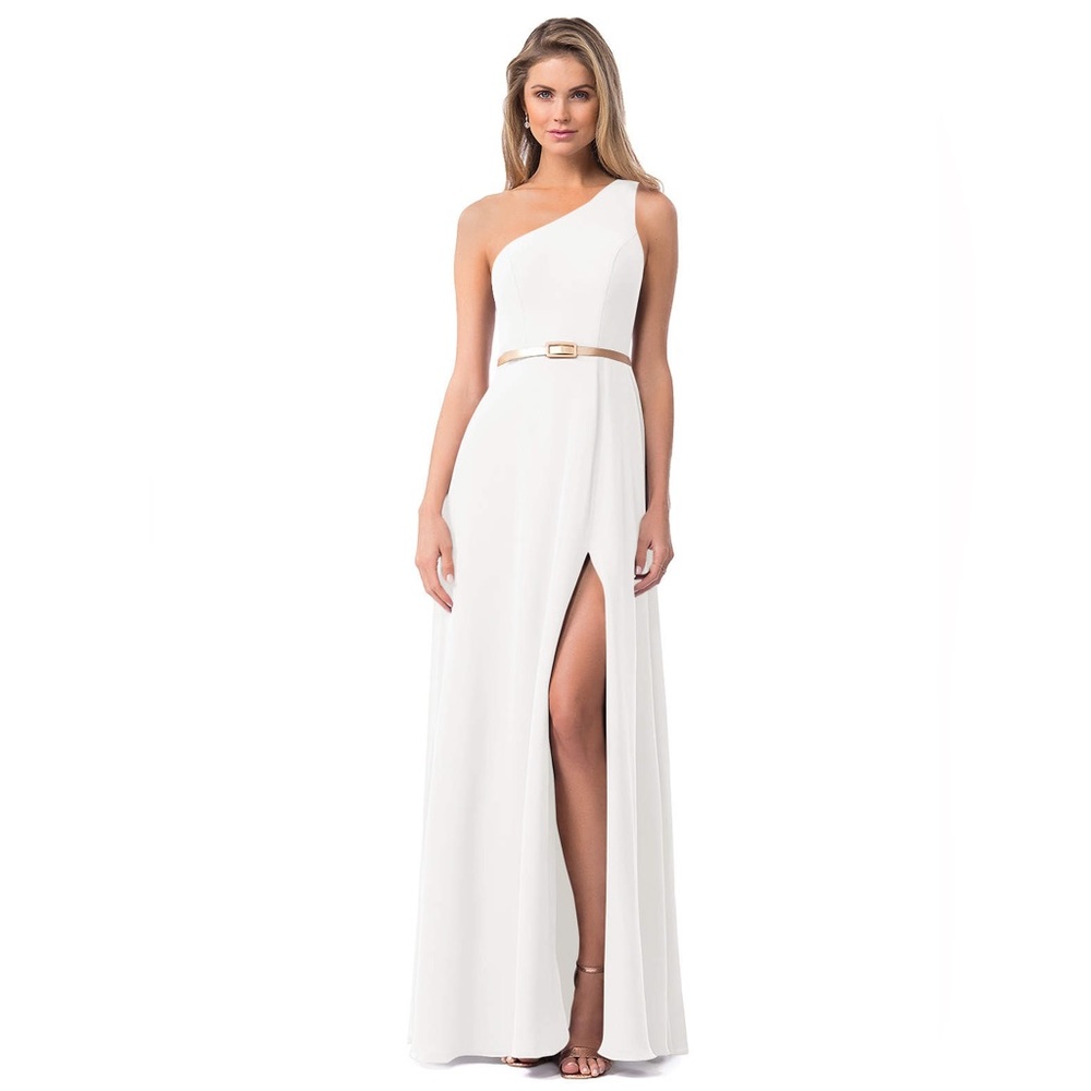 Azazie Lanaea NWT one shoulder white ivory dress